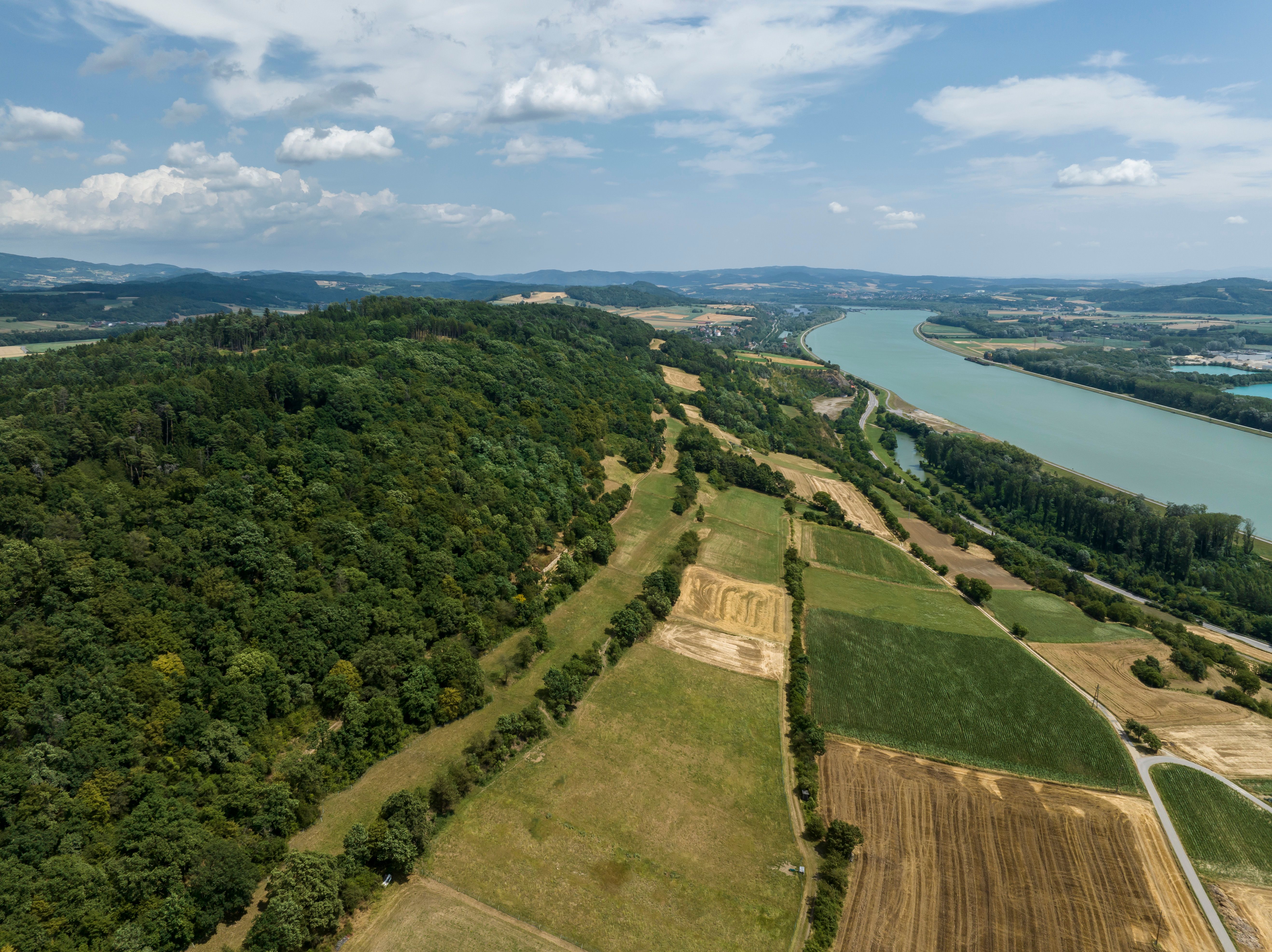 Aussicht vom Rindfleischberg im Nibelungengau mit Blick auf die Donau