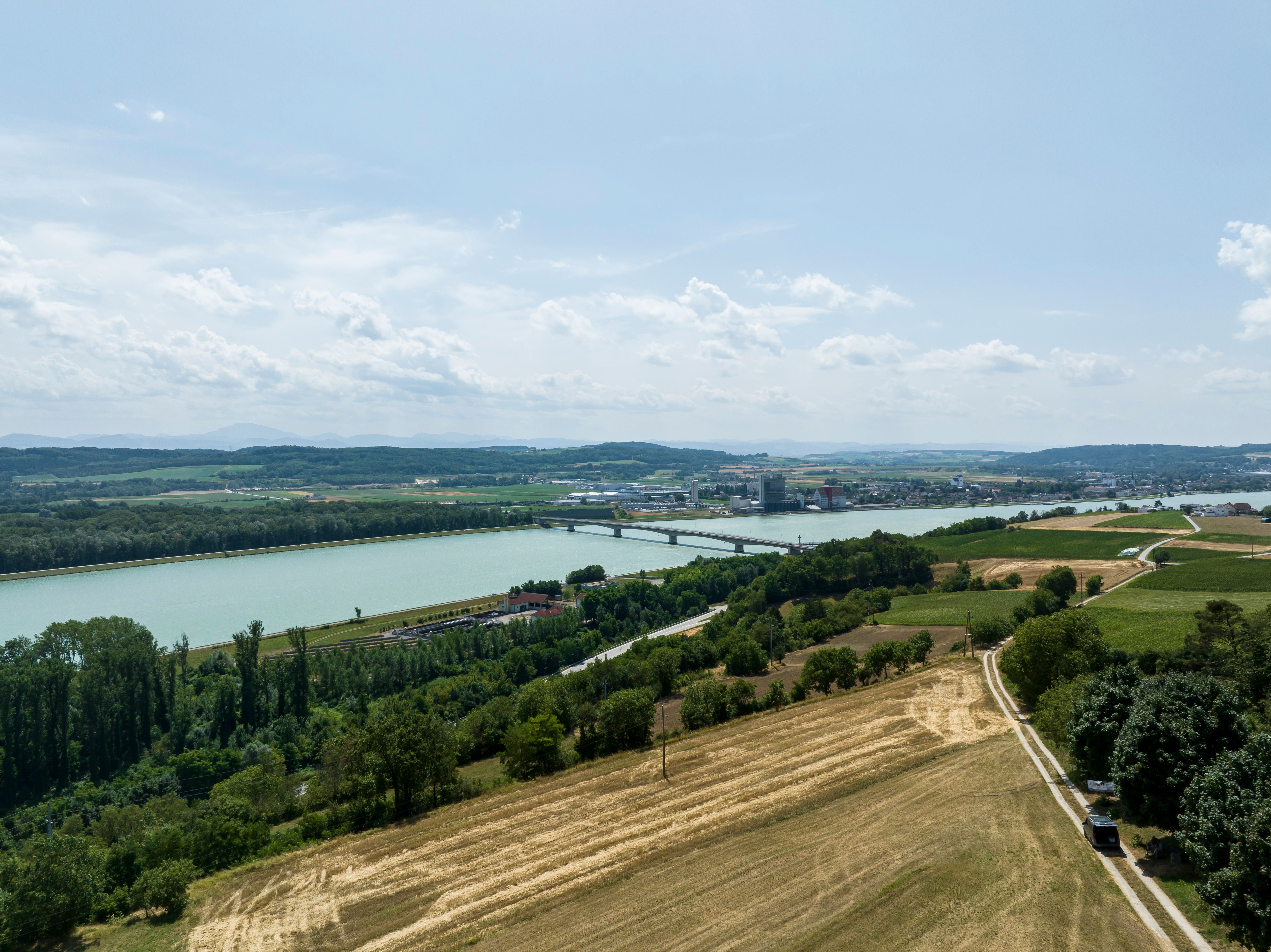 Aussicht vom Rindfleischberg im Nibelungengau mit Blick auf die Donau